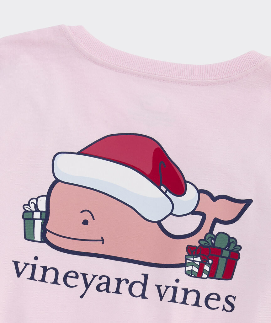 Girls' 2026 Santa Whale Long-Sleeve Pocket Tee