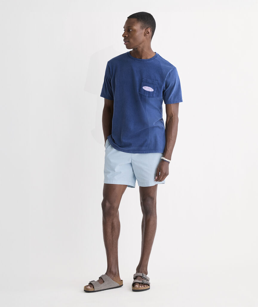 Drift-Dye Distressed Surf Logo Short-Sleeve Pocket Tee