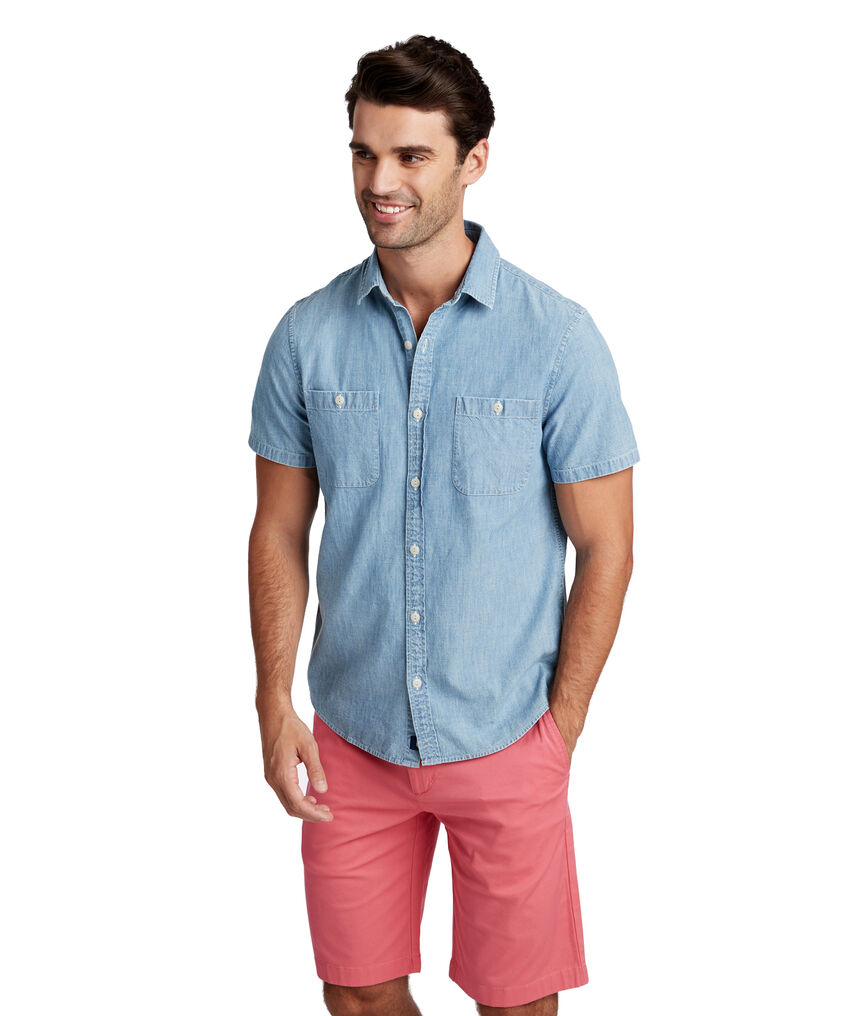 Slim Short-Sleeve Chambray Dockside Murray Shirt