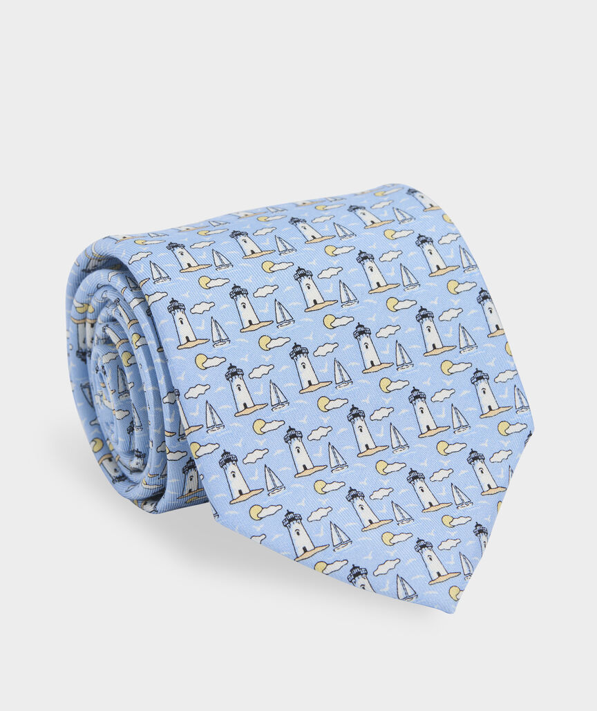 Edgartown Lighthouse Silk Tie