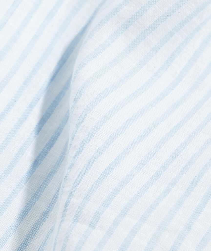 Linen Short-Sleeve Striped Shirt