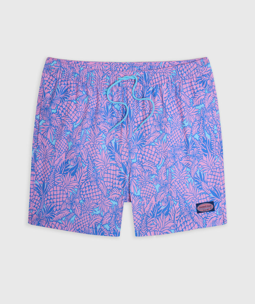OUTLET 5 Inch Pineapple & Flower Chappy Swim Trunks