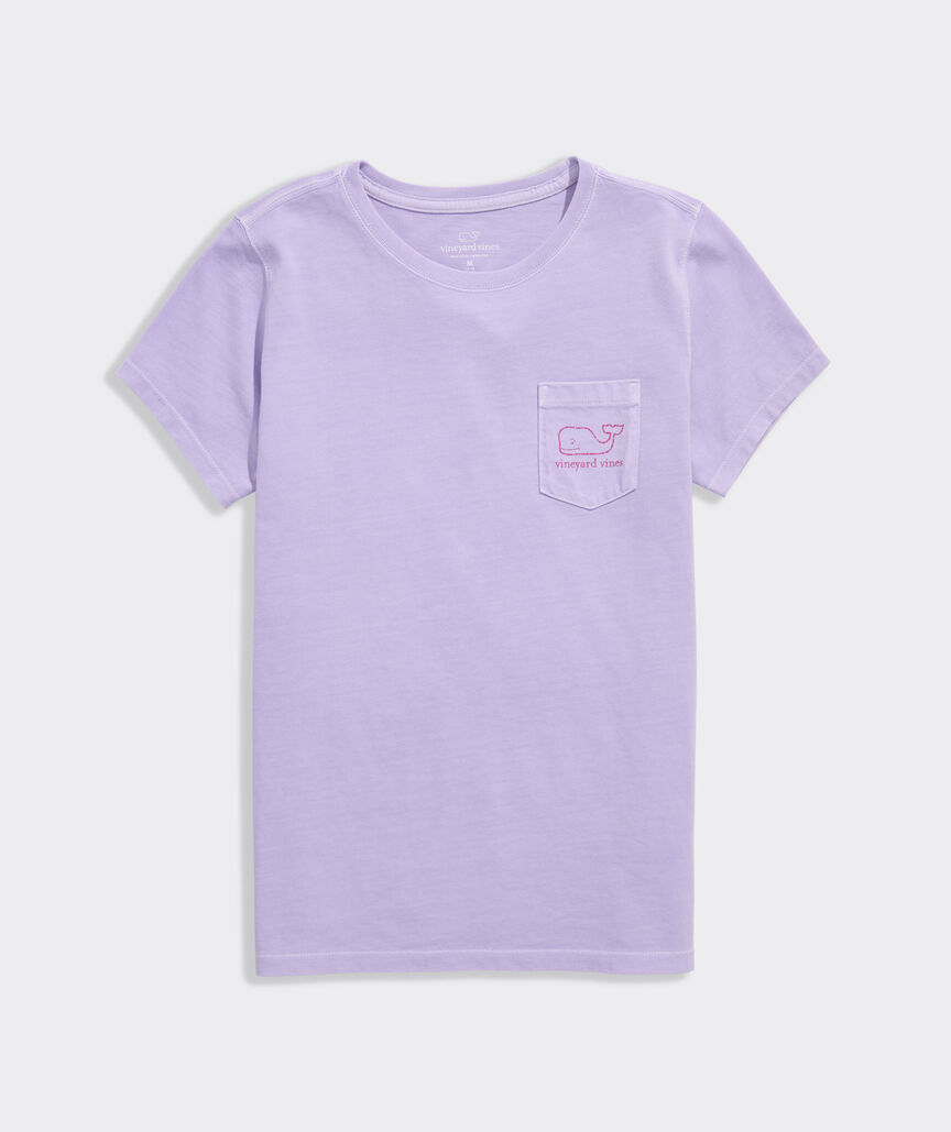Girls’ Garment-Dyed Vintage Whale Short-Sleeve Pocket Tee