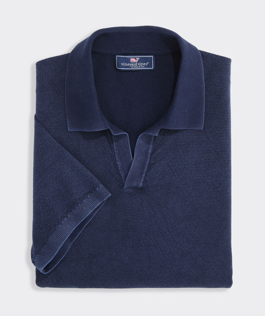 Garment-Dyed Surf Sweater Polo