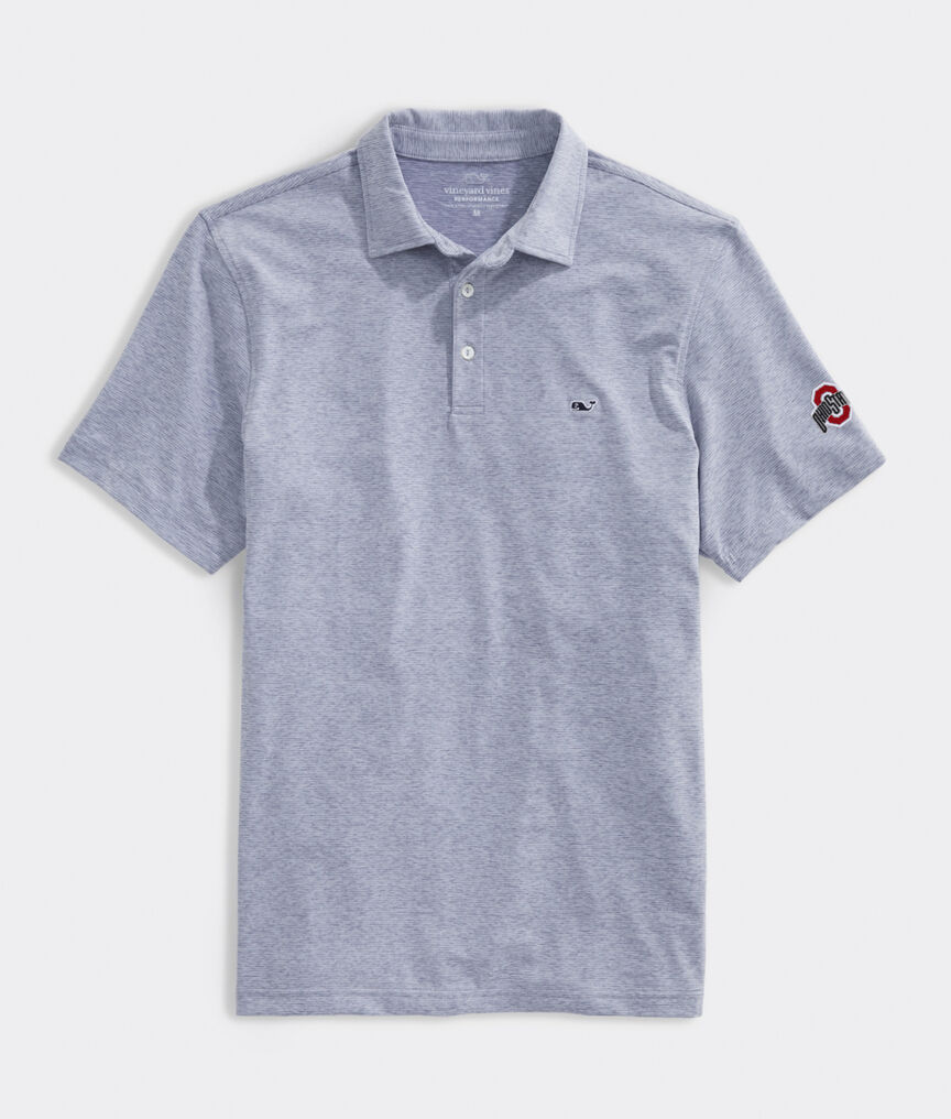 The Ohio State University St. Jean Stripe Sankaty Performance Polo