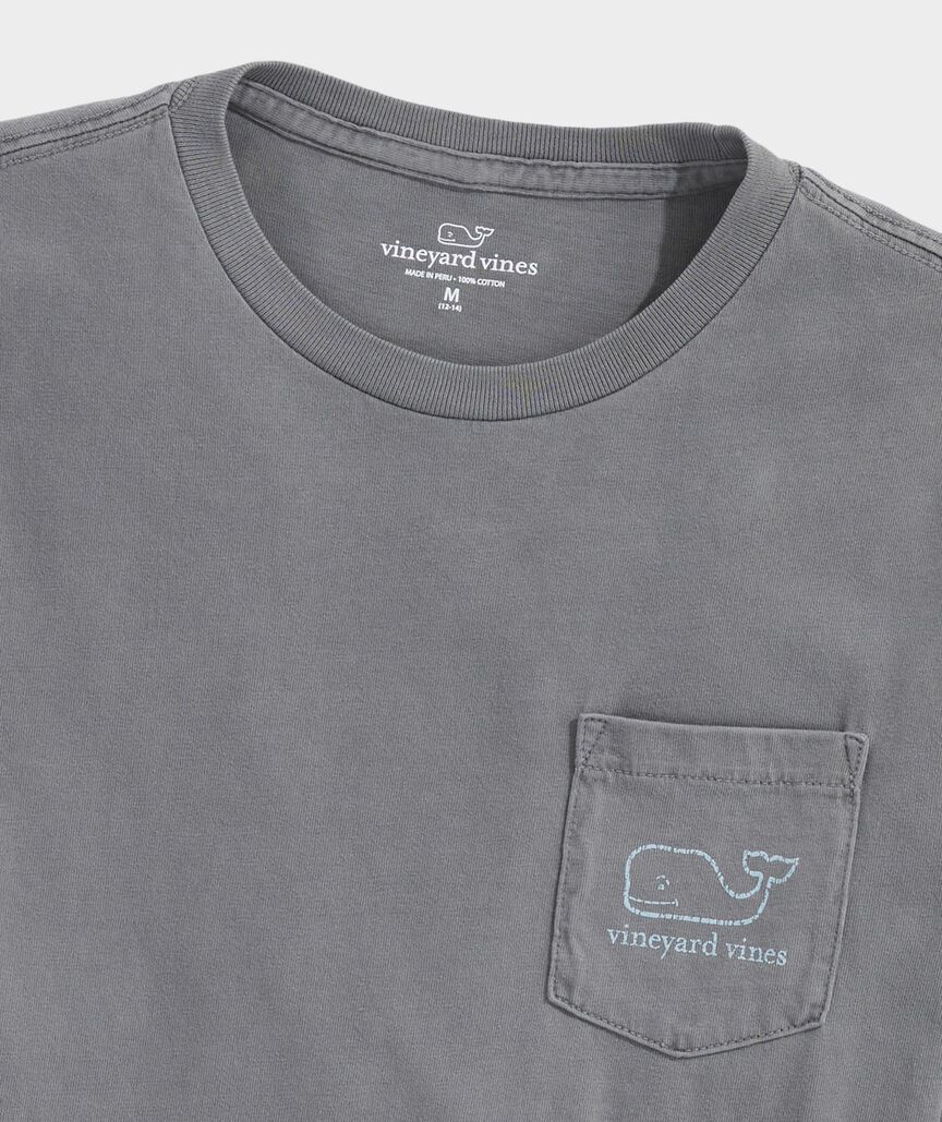 Boys' Vintage Whale Garment-Dyed Long-Sleeve Pocket Tee