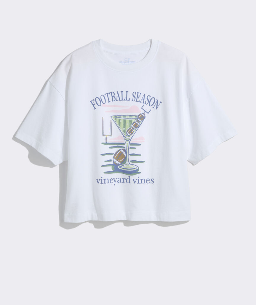 Women's Football Season Martini Boxy Tee