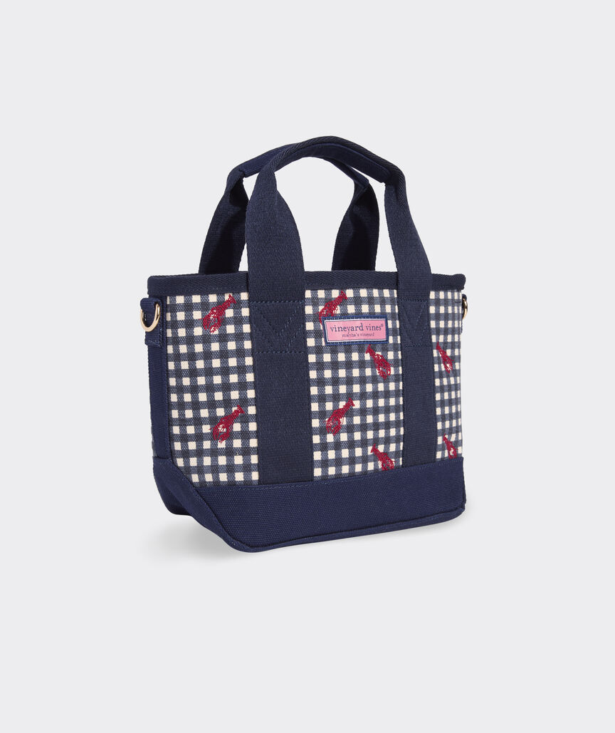 Lobster Embroidered Heritage Mini Tote