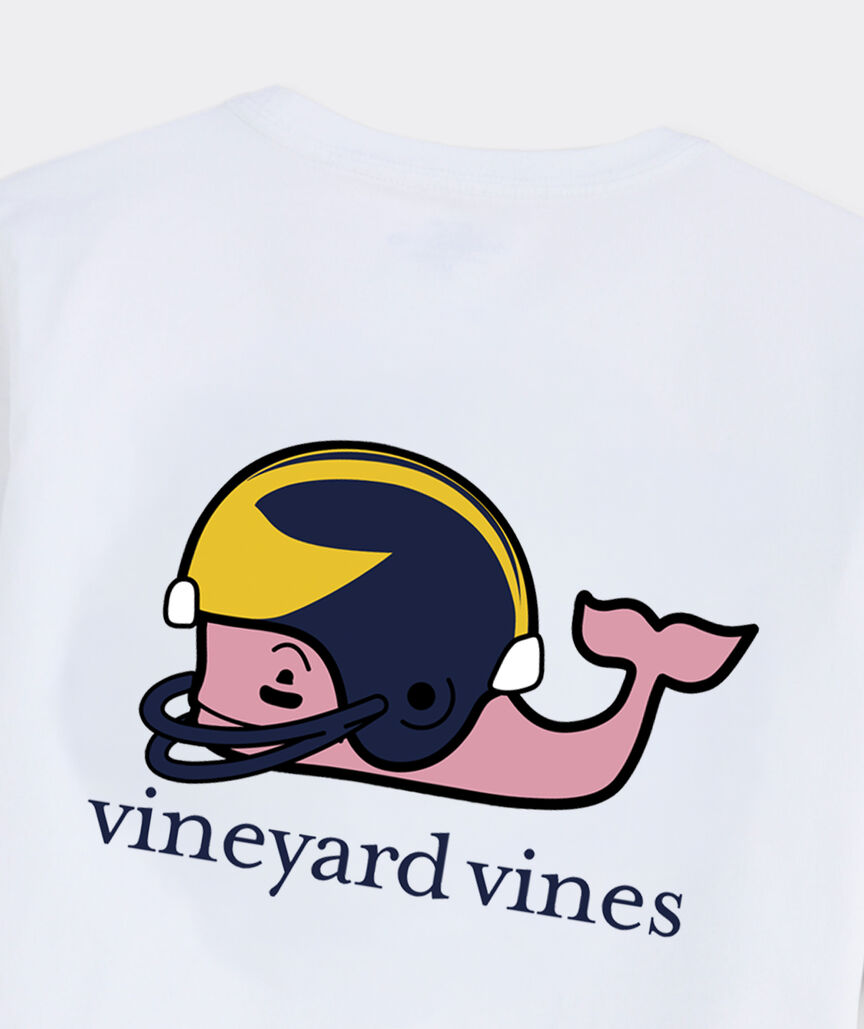 Kids' University of Michigan Short-Sleeve Helmet Whale Pocket Tee