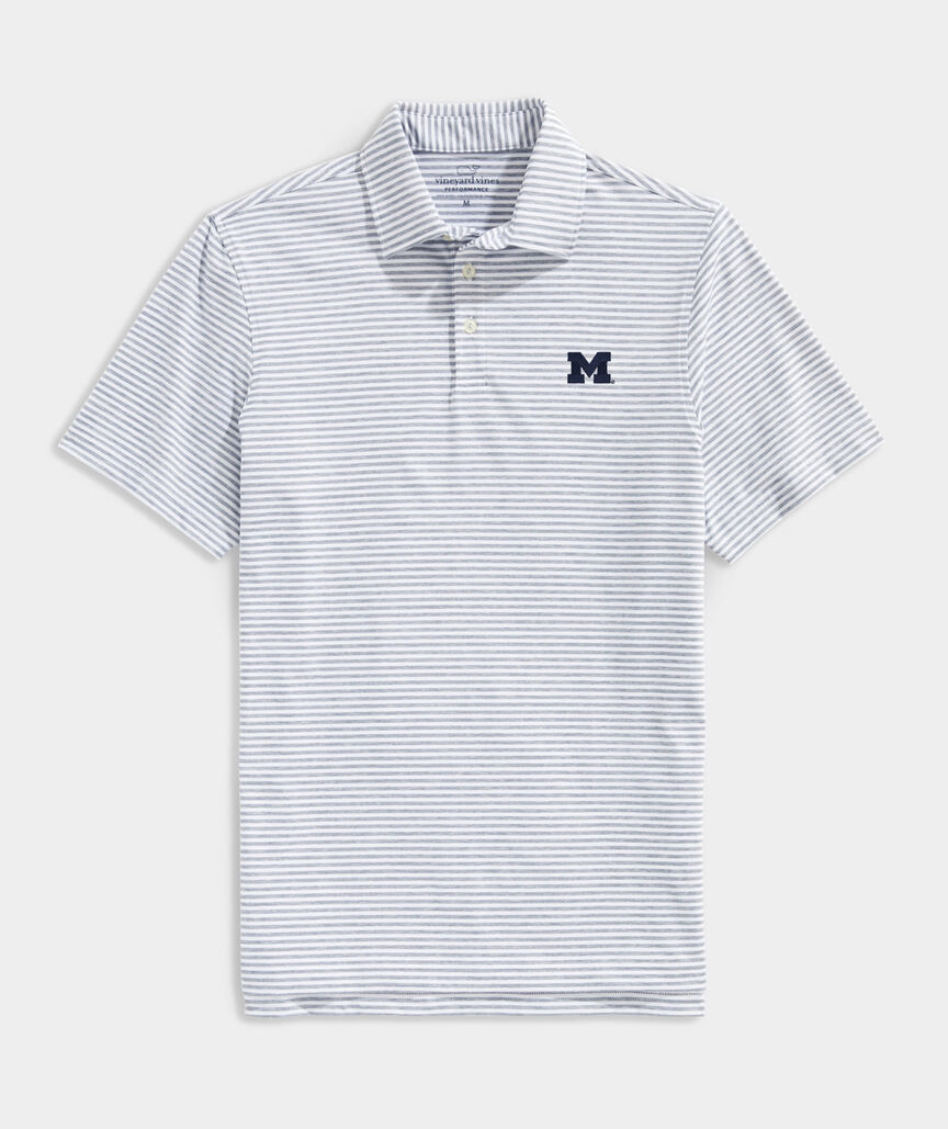 University Of Michigan Winstead Stripe Sankaty Polo