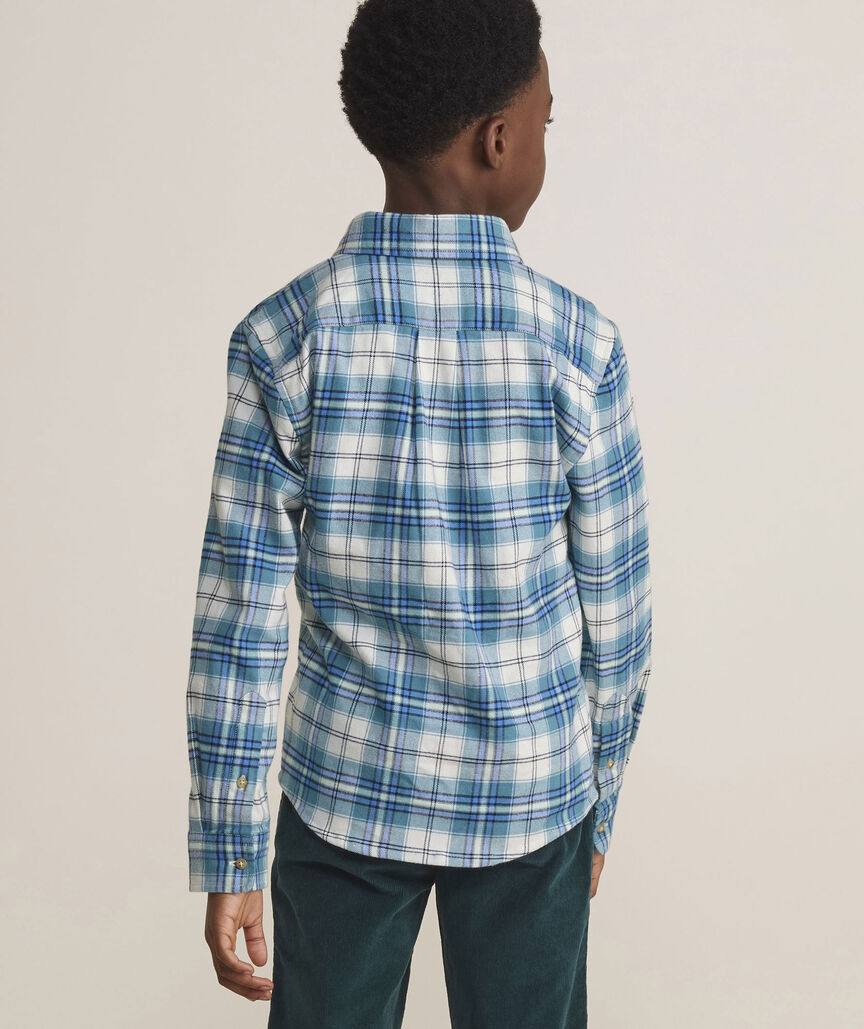 Boys' Stretch Flannel Plaid Shirt