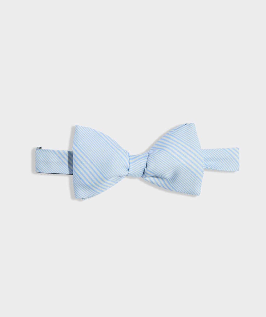 Seersucker Stripe Silk Bow Tie