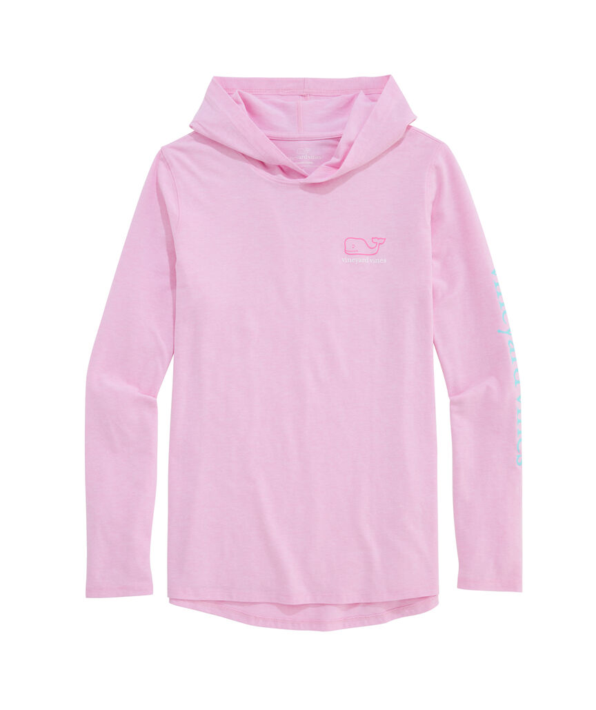 OUTLET Women's Edgartown Tri-Color Vintage Whale Long-Sleeve Hoodie Tee