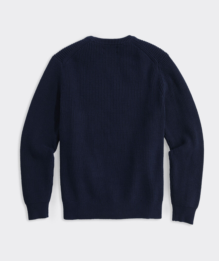 American Flag Cotton Crewneck Sweater