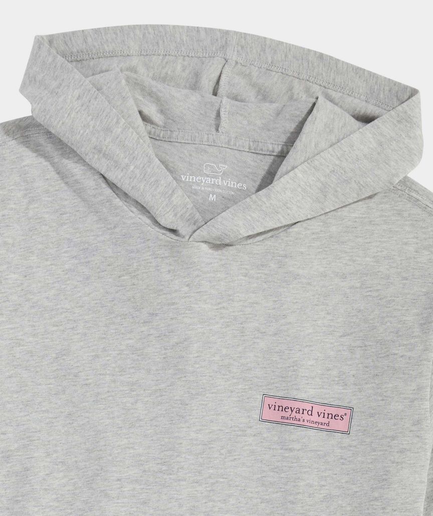 Classic Logo Box Cotton Long-Sleeve Hoodie Tee