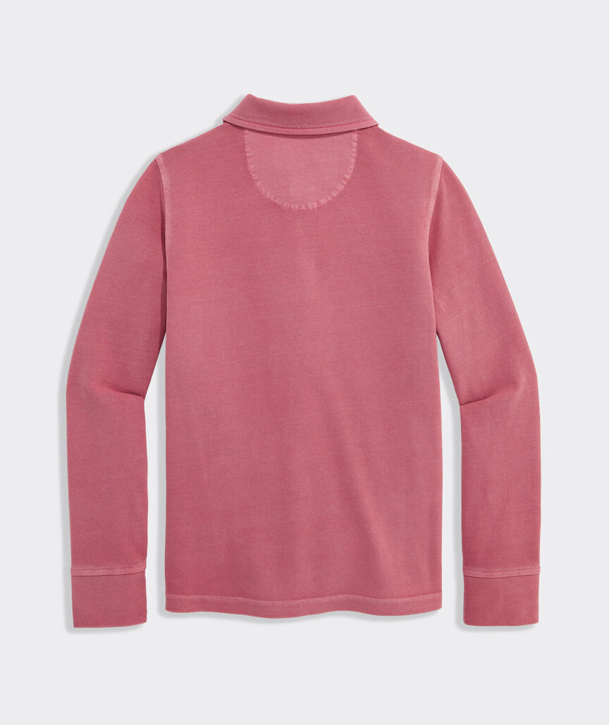 Boys' Lived-In Long-Sleeve Pique Polo
