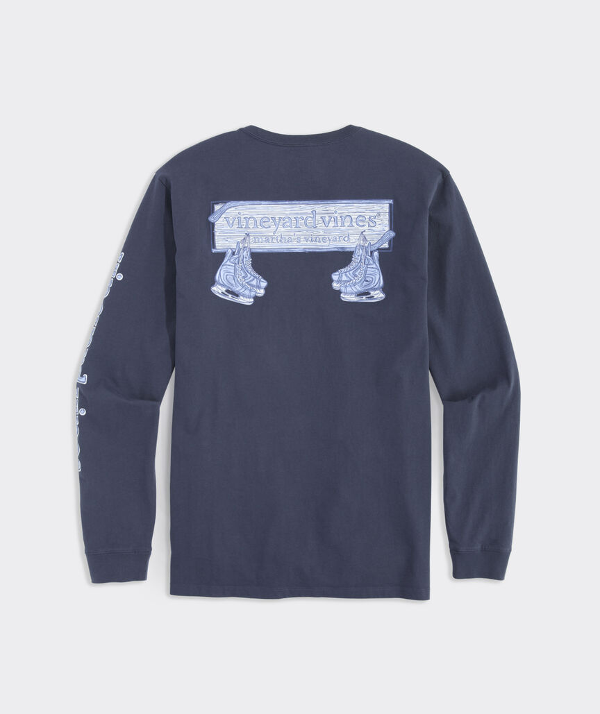 Hockey Skates Logo Box Long-Sleeve Tee