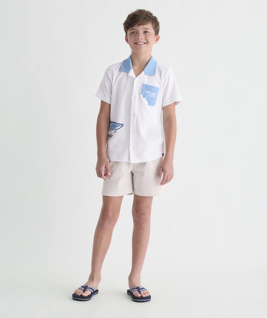 Boys' Shark Attack Terry Towel Cabana Shirt