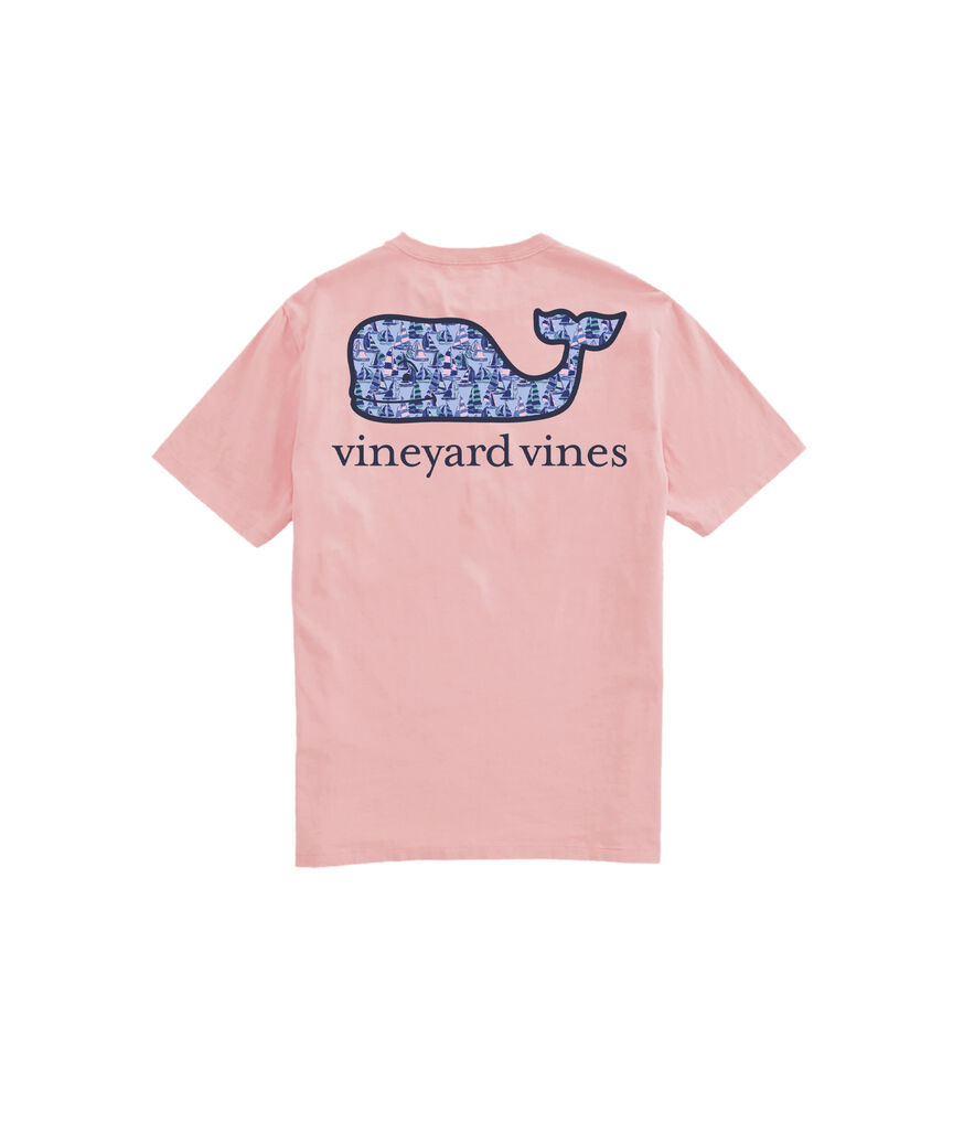 OUTLET Painted Sailboats Whale Short-Sleeve Pocket Tee