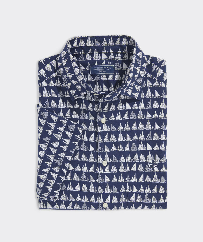 Cotton Short-Sleeve Boat Parade Shirt