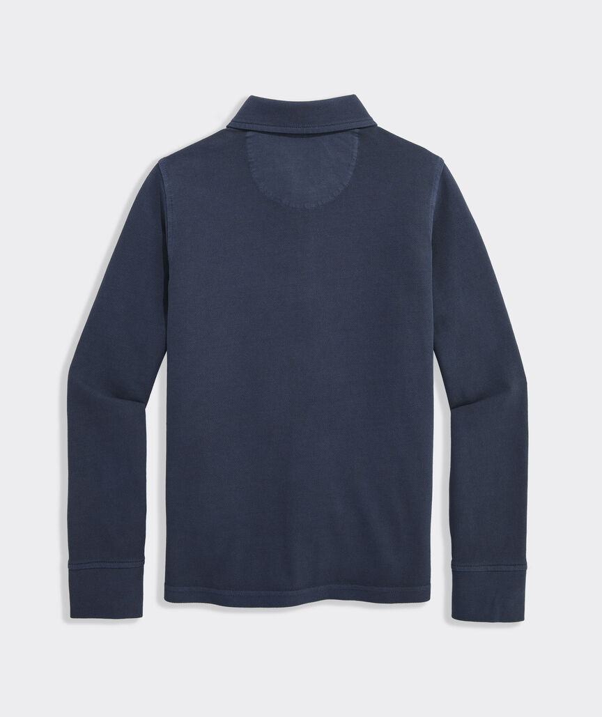 Boys' Lived-In Long-Sleeve Pique Polo