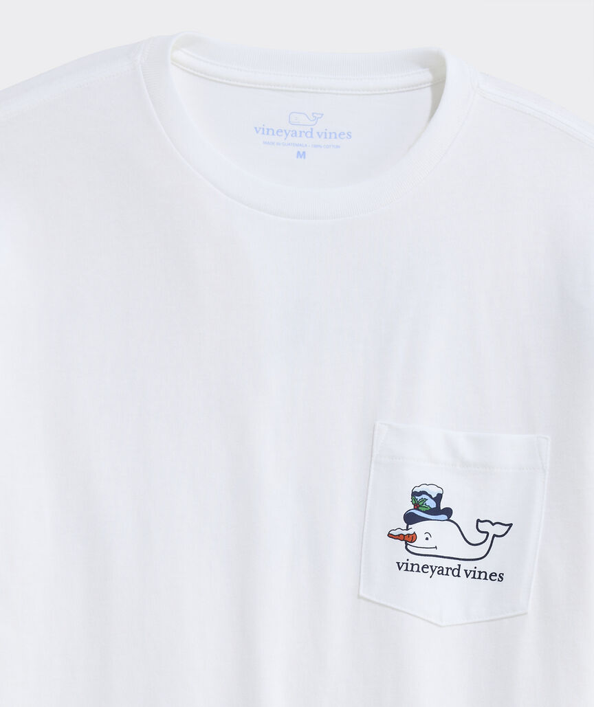 Snowman Whale Long-Sleeve Pocket Tee