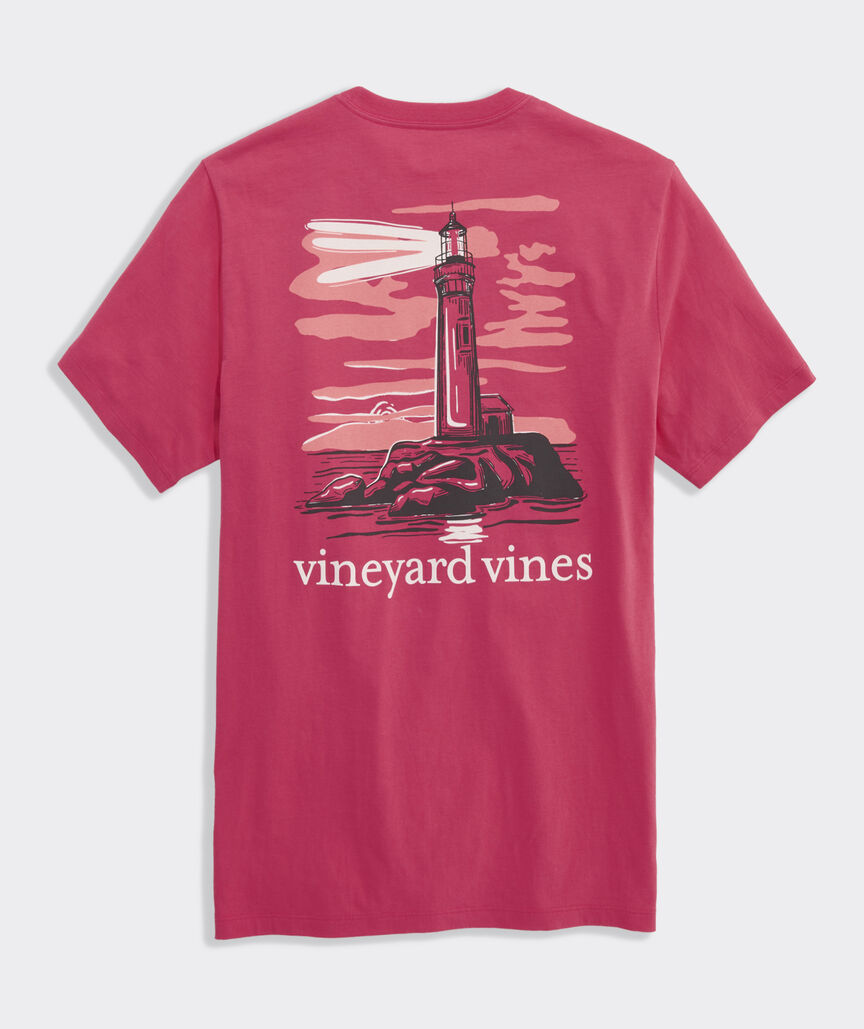 Lighthouse At Dusk Short-Sleeve Pocket Tee