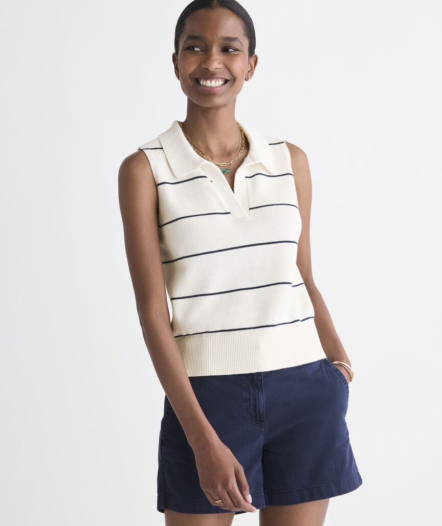 Katie Cotton Polo Sweater Tank