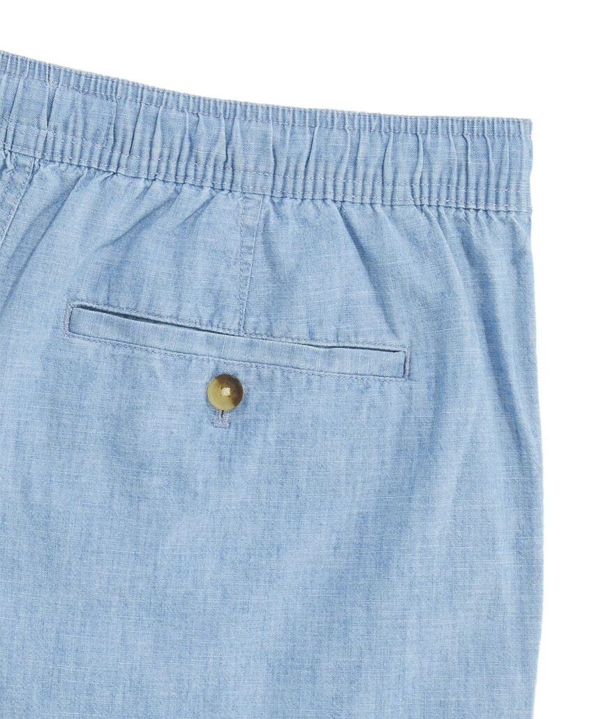 OUTLET 7 Inch Pull-On Chambray Shorts
