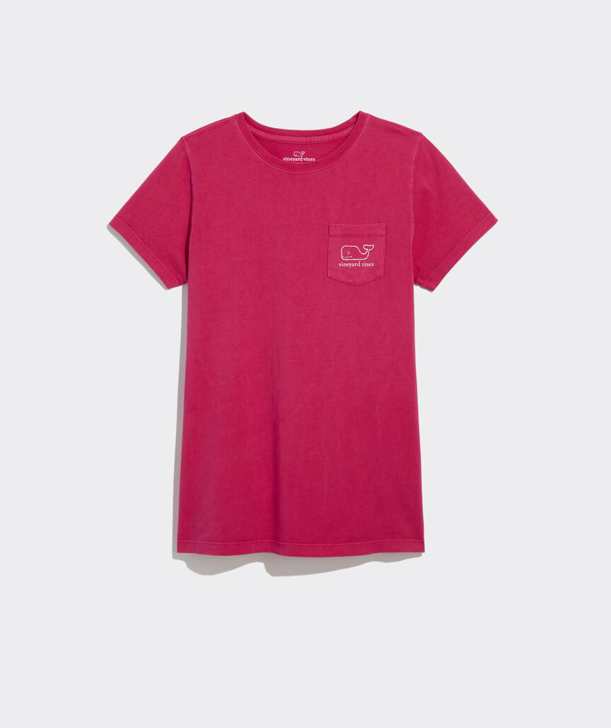 Women's Garment-Dyed Vintage Whale Short-Sleeve Pocket Tee