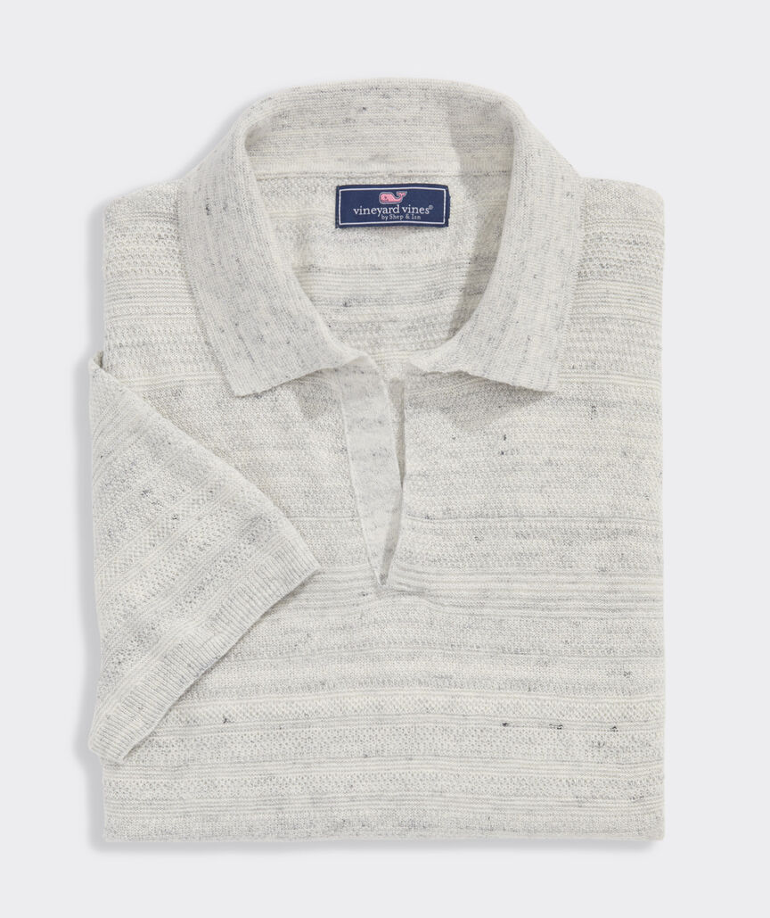 Linen Blend Sweater Polo