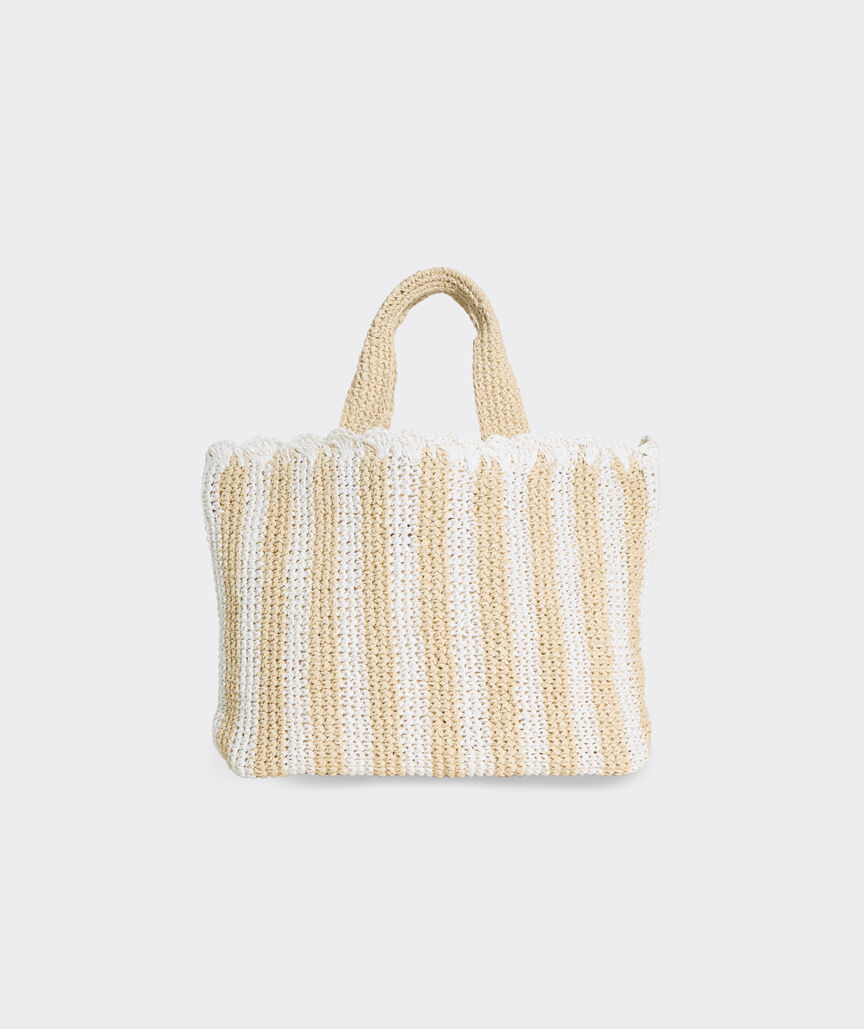 Straw Striped Tote