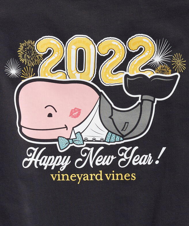 Kids 2022 New Year's Eve Whale Long-Sleeve Pocket Tee