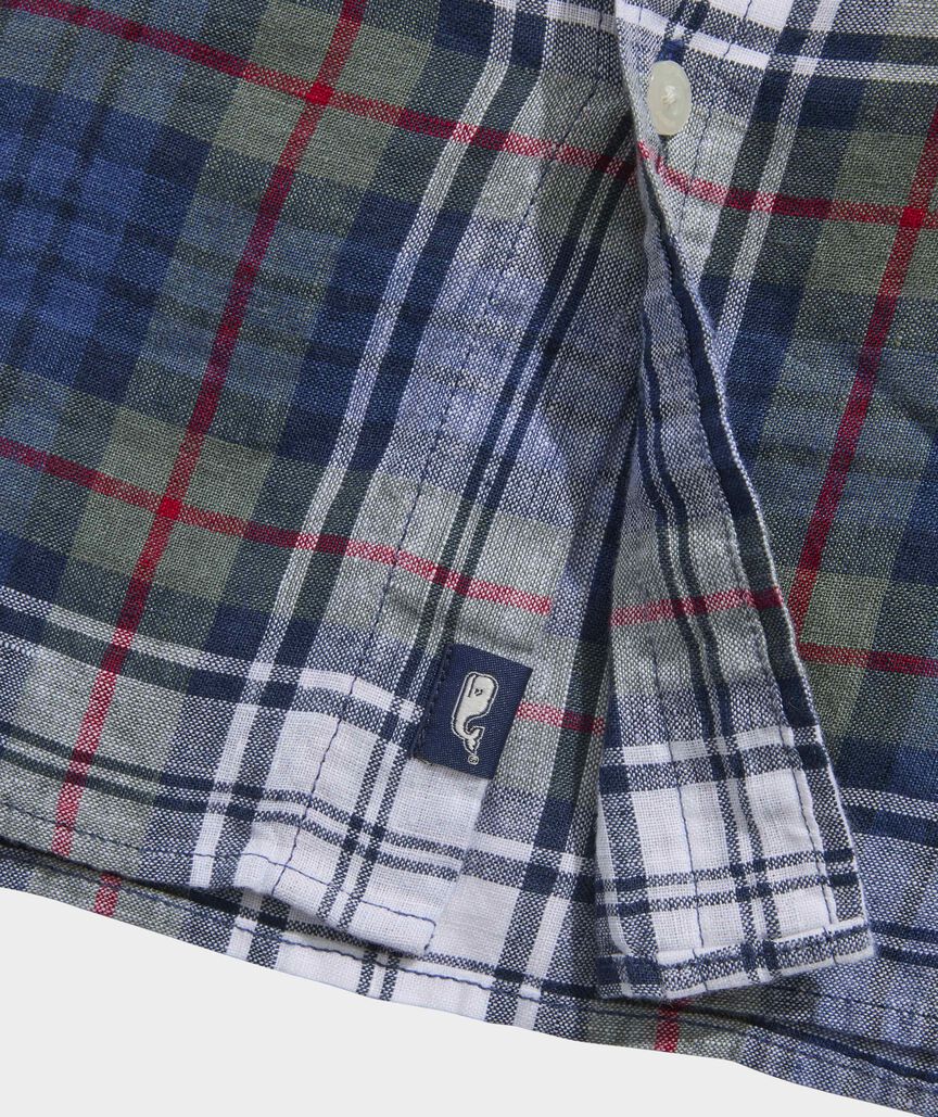 Tinsel Tides Plaid Linen Shirt