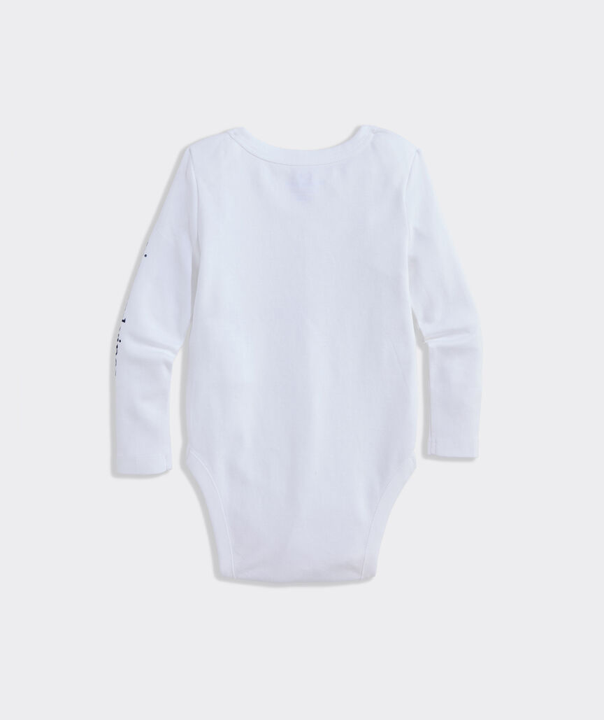 Baby Long-Sleeve Flag Whale Bodysuit