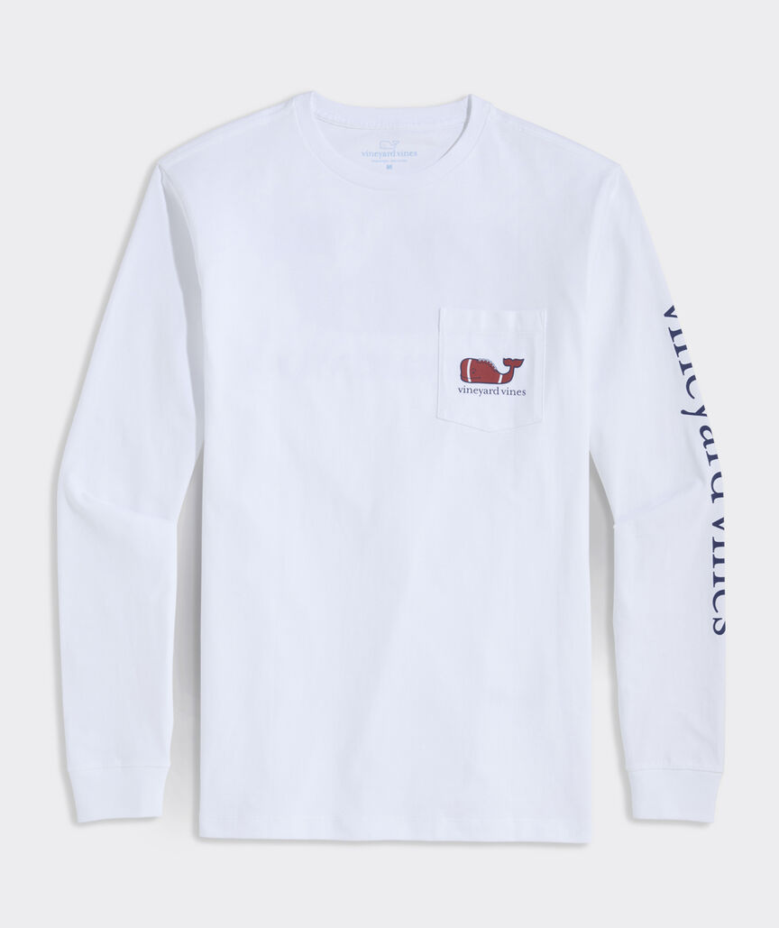 Football Whale Long-Sleeve Pocket Tee
