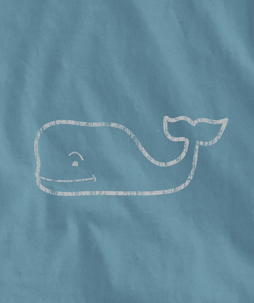 Outlet Long-Seeve Vintage Whale Graphic T-Shirt