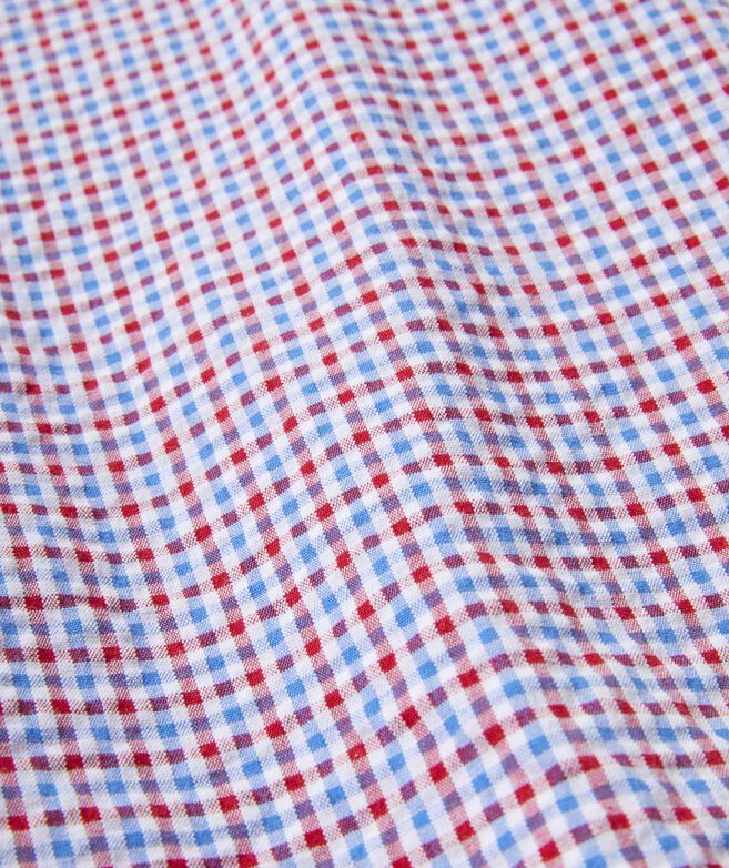 Stretch Cotton Seersucker Tattersall Shirt