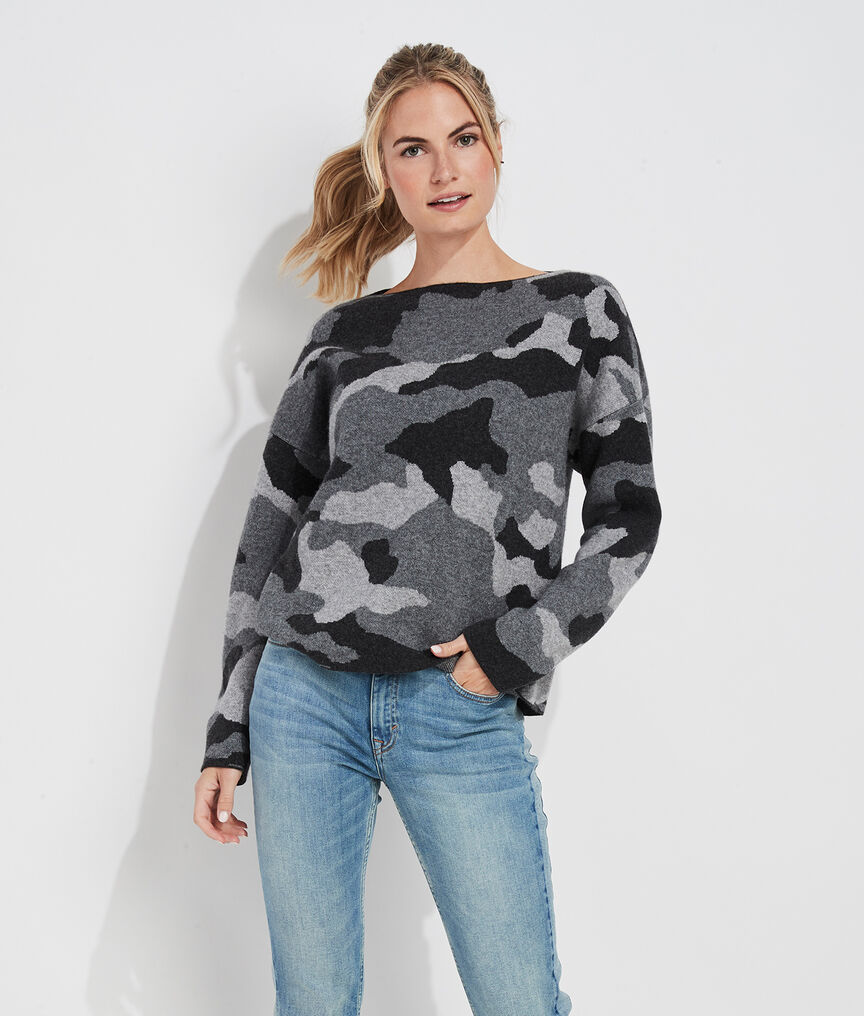 Shop Camo Boatneck Sweater at vineyard vines