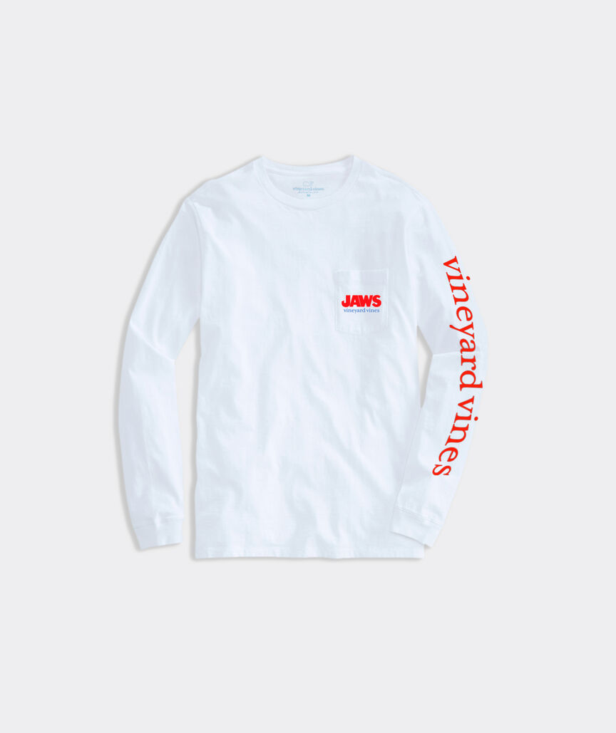 vineyard vines x JAWS Whale Shark Poster Long-Sleeve Pocket Tee