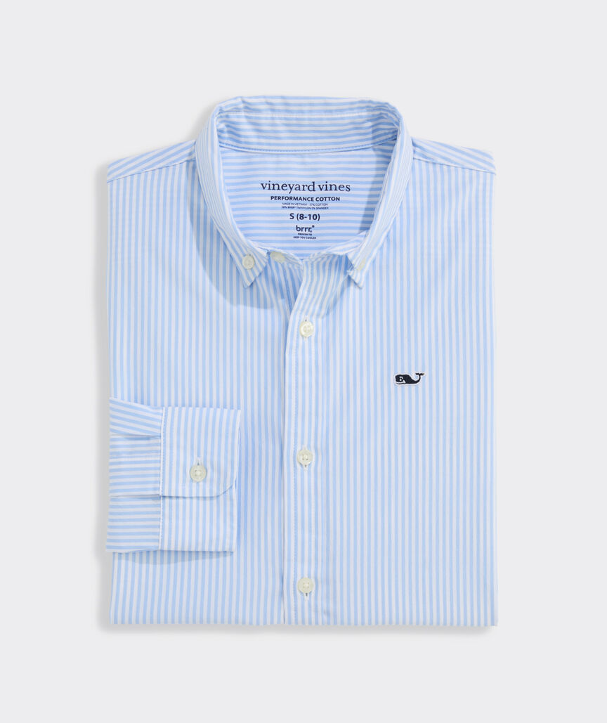 Boys' Performance Cotton Admiral Stripe Shirt