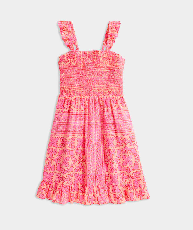 Girls' Neon Tortola Smocked Dress