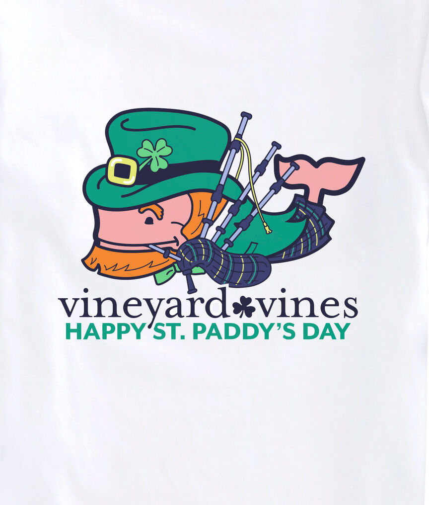 Boys' St. Paddy's Bagpiper Whale Long-Sleeve Pocket Tee