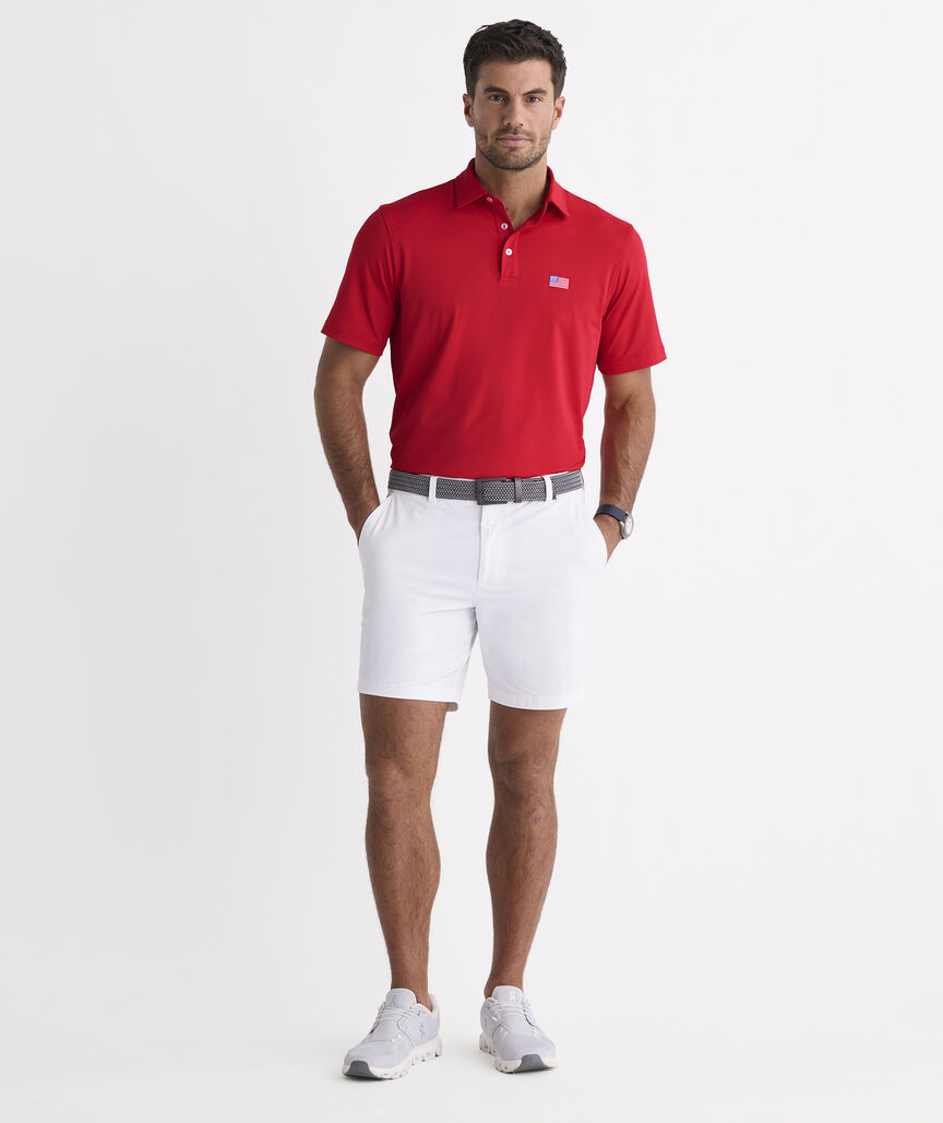Performance American Flag Solid Sankaty Polo