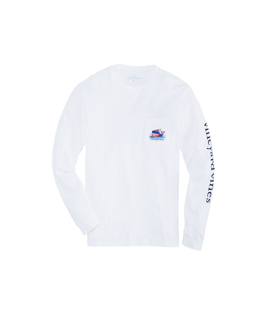 Pond Hockey Whale Long-Sleeve Pocket Tee