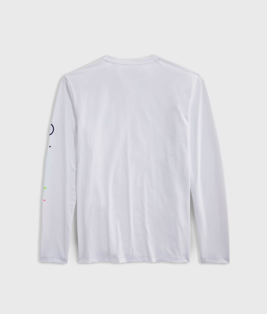 Neon Whale Dot Harbor Performance Long-Sleeve Tee