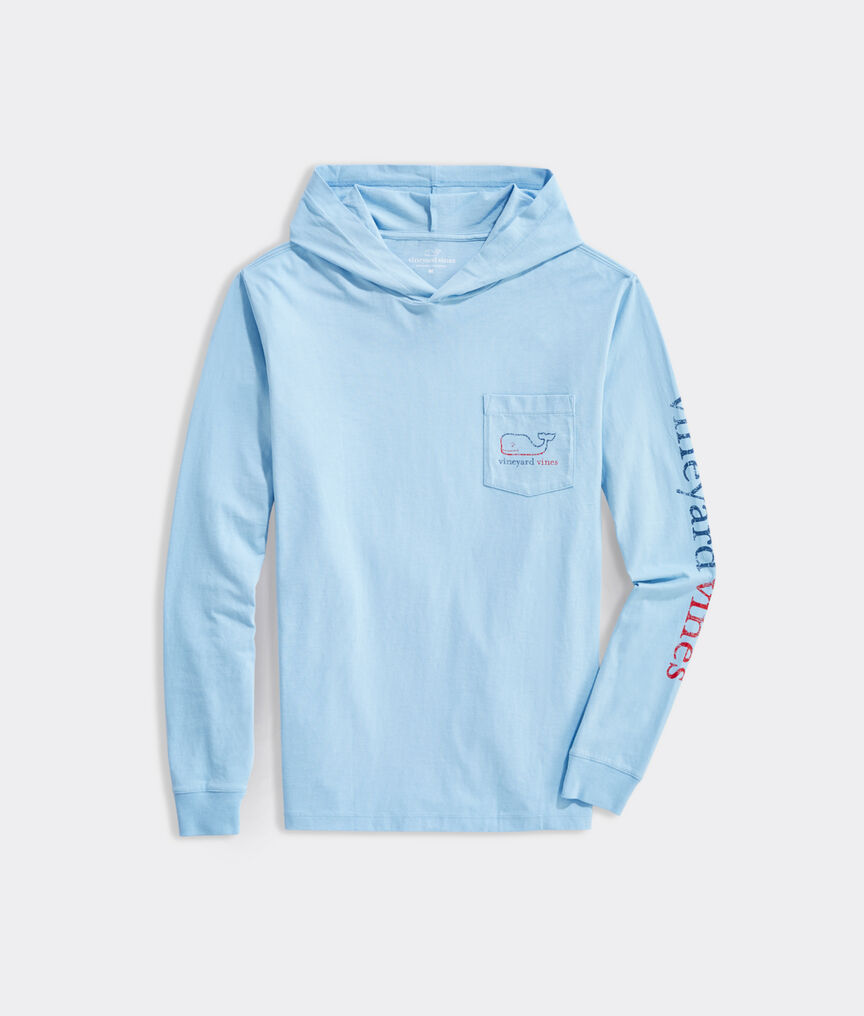 Burgee Whale Hoodie Long-Sleeve Pocket Tee