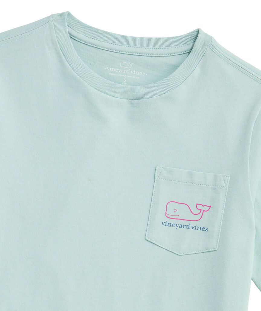 OUTLET Girls' Sequins Vintage Whale Short-Sleeve Pocket Tee