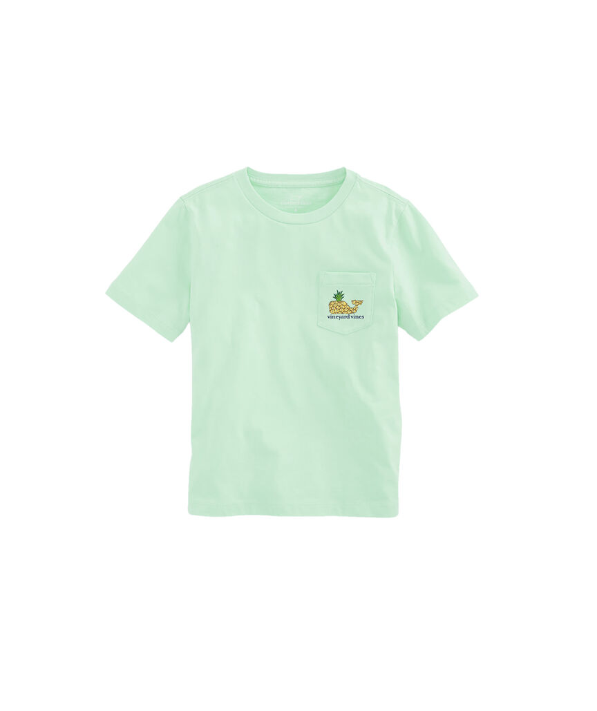 OUTLET Girls' Pineapple Whale Short-Sleeve Pocket Tee