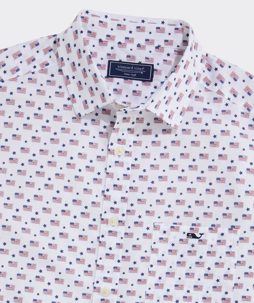 Cotton Flags & Stars Short-Sleeve Shirt